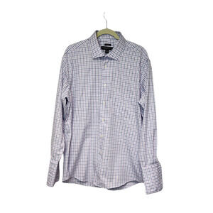 PRONTO UOMO Lavender/Purple Plaid Button Down Shirt Size 17.5(34/35)
